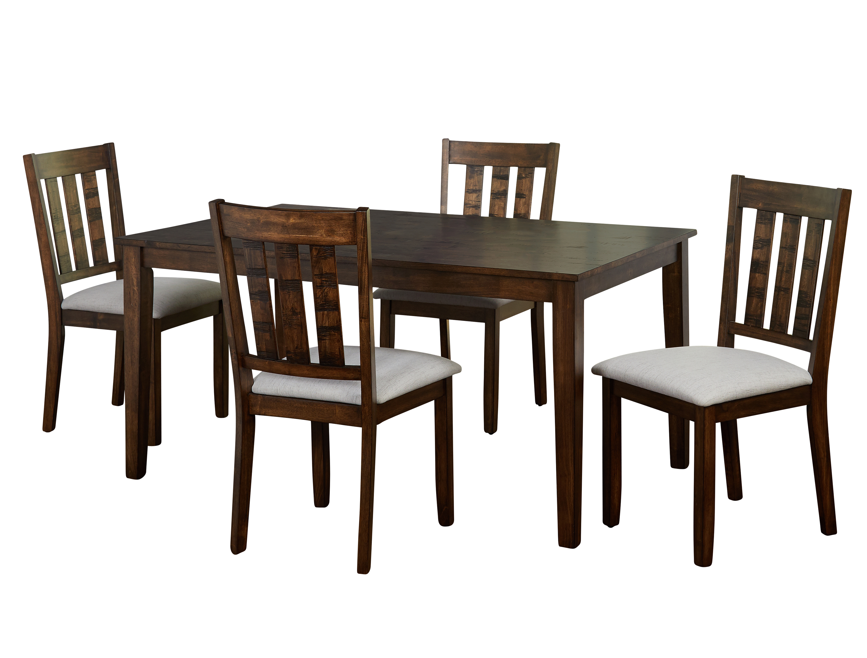 TMS Woodward 5-Piece Indoor Dining Set, Includes Table and Chairs, Brown/Gray