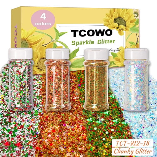 Christmas Glitter Shakers Xmas Sequins Sparkle Chunky For Slime DIY Tumbler Art
