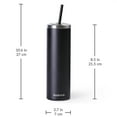 thumbnail image 3 of Cupture Stainless Steel Skinny Insulated Tumbler Cup with Lid and Reusable Straw - 16 oz (Jet Black), 3 of 13