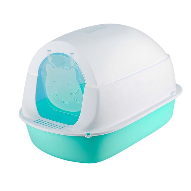 Caja de arena para gatos cerrada, orinal con capucha para gatos, fácil limpieza con solapa de puerta delantera, orinal para gatito con parte , VERDE