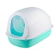 thumbnail image 1 of Caja de arena para gatos cerrada con parte superior abierta, duradera, con solapa en la puerta frontal, fácil de limpiar, antibacteriana Verde, 1 of 9