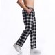 thumbnail image 5 of Pantalones largos para hombre, informales, de moda, con cintura elástica, de tela a cuadros, largos, rectos y elásticos, de poliéster., 5 of 6