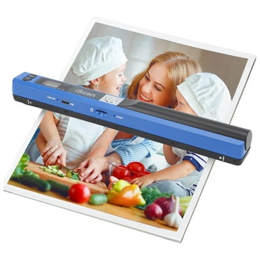 Portable Scanner, Photo Scanner for A4 Document Scanner 900 DPI Handheld Scanner JPG/PDF Formate LCD Display for Business Image Picture Receipts Books Pages Texts, Handy Scan (Blue)