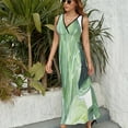 thumbnail image 6 of Tropical Green Leaves Plant Sleeveless Dress Summer Women Clothes Dress for Pregnant Women Dresses, 6 of 9