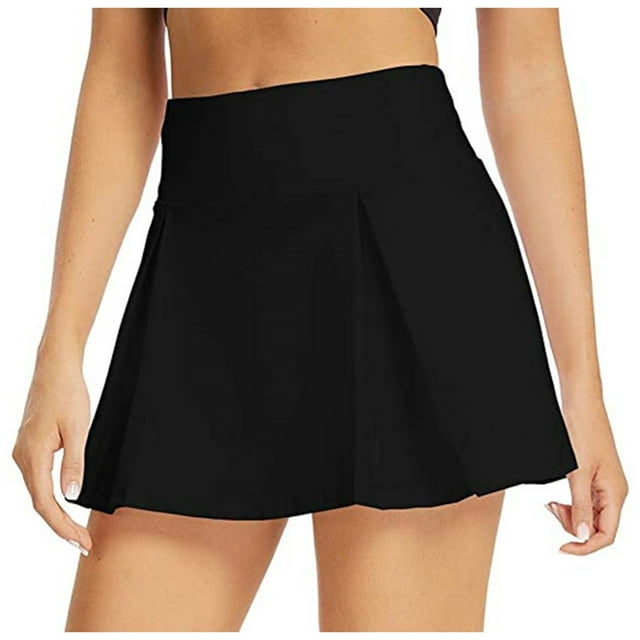 B91xZ Jupes Plissées pour Femmes Mini Jupe Évasée Extensible Patineuse de Fête, Noir m