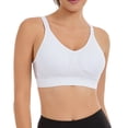 thumbnail image 6 of Byworldtasic Womens Plus Size Seamless Mesh Breathable Wireless Bra Gathered Front Design Bralette Adjustable Soft Bra, 6 of 9