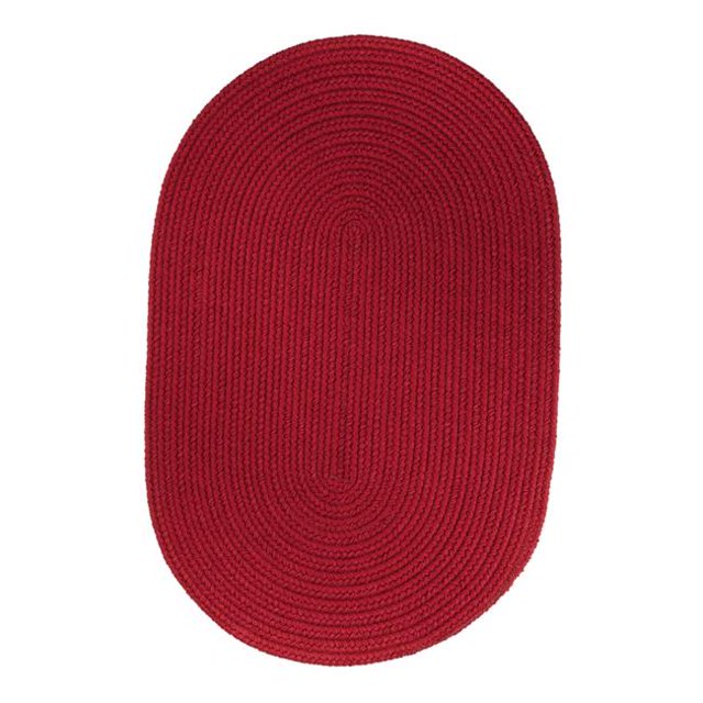 Rhody S045R096X096 Tapis Solide 8' Rond Tapis Rouge Brillant