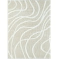 thumbnail image 2 of HR Plush Beige Cream Wave-Patterned Shag Rug, 1-Inch Thick Soft High Pile, Stain-Resistant Carpet for Living Room, 2 of 6