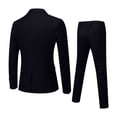 thumbnail image 5 of yuCgh Men's Slim Fit One-Button Three-Piece Suit Set, Formal Business Blazer, Vest, and Trousers for Wedding, Party, and Office Occasions,Black L, 5 of 6