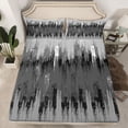 thumbnail image 2 of jejeloiu Gray Batik Queen Sheet Sets,Modern Abstract Art Flat Sheet,Minimalism Graffiti Queen Fitted Sheet For Teens,Breathable Home Decor,4pcs, 2 of 7