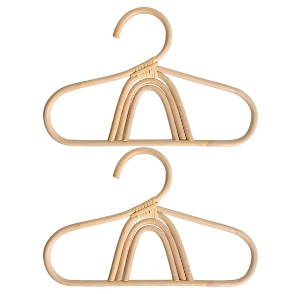 OULII Nursery Hangers Rattan Hanger 2Pcs