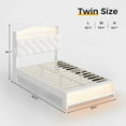 thumbnail image 4 of Princess Twin Size Platform Bed with Hidden Storage Headborad, Sturdy,Twin Girls Bed with LED Lights and Charging Station, No Box Spring Needed,Noise-Free,Easy Assembly, White, 4 of 9