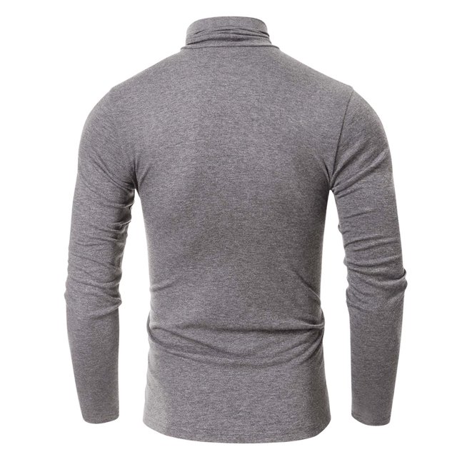 CEHVOM Fall/winter High Neck Bottoming Shirt Men's Large Size Solid Color Long Sleeves Sale