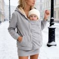 thumbnail image 6 of CAUYDY Women's Fleece Zip Up 3 in 1 Maternity Baby Wearing Hoodie Sweatshirt Jacket, 6 of 9
