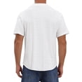thumbnail image 3 of INSPIRE CHIC Men's Camp Collar Button Down Short Sleeve Hollow Texture Knit Shirts 3XL White, 3 of 6