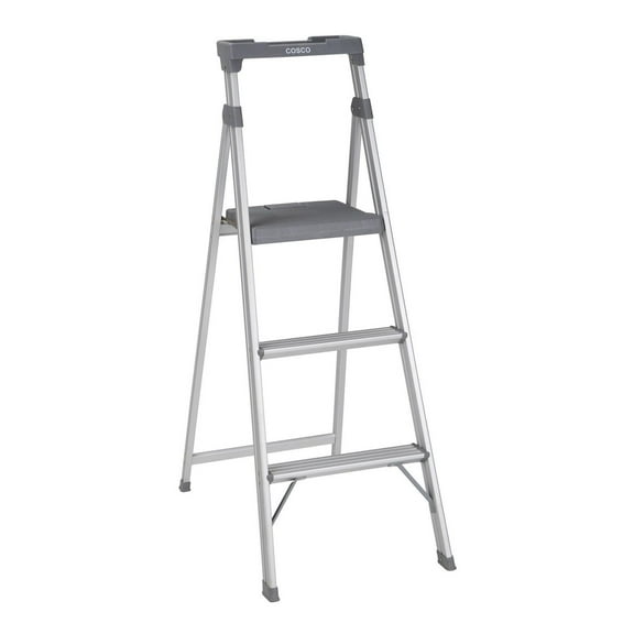 COSCO 3 Etape Connexion Escabeau (blanc et gris, Max 8 pi 10 po Reach)