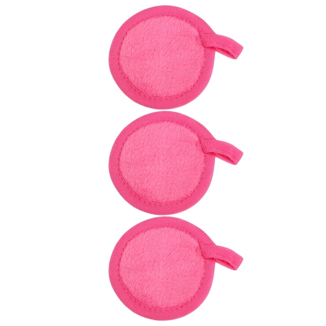 Almohadillas de franela suave de 3 uds Unique Bargains Desmaquillador reutilizable Almohadillas ecológicas Rojo
