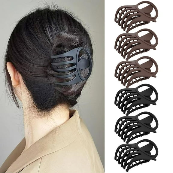6pcs Flat Claw Clips, Alligator Hair Clips for Women Thick Hair, Matte Finish Hair Styling Accessories for Women