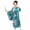 Blue, variant on Toddler Girls Silk Japanese Traditional Dress Kimono Robe Sleepwear Nightgown