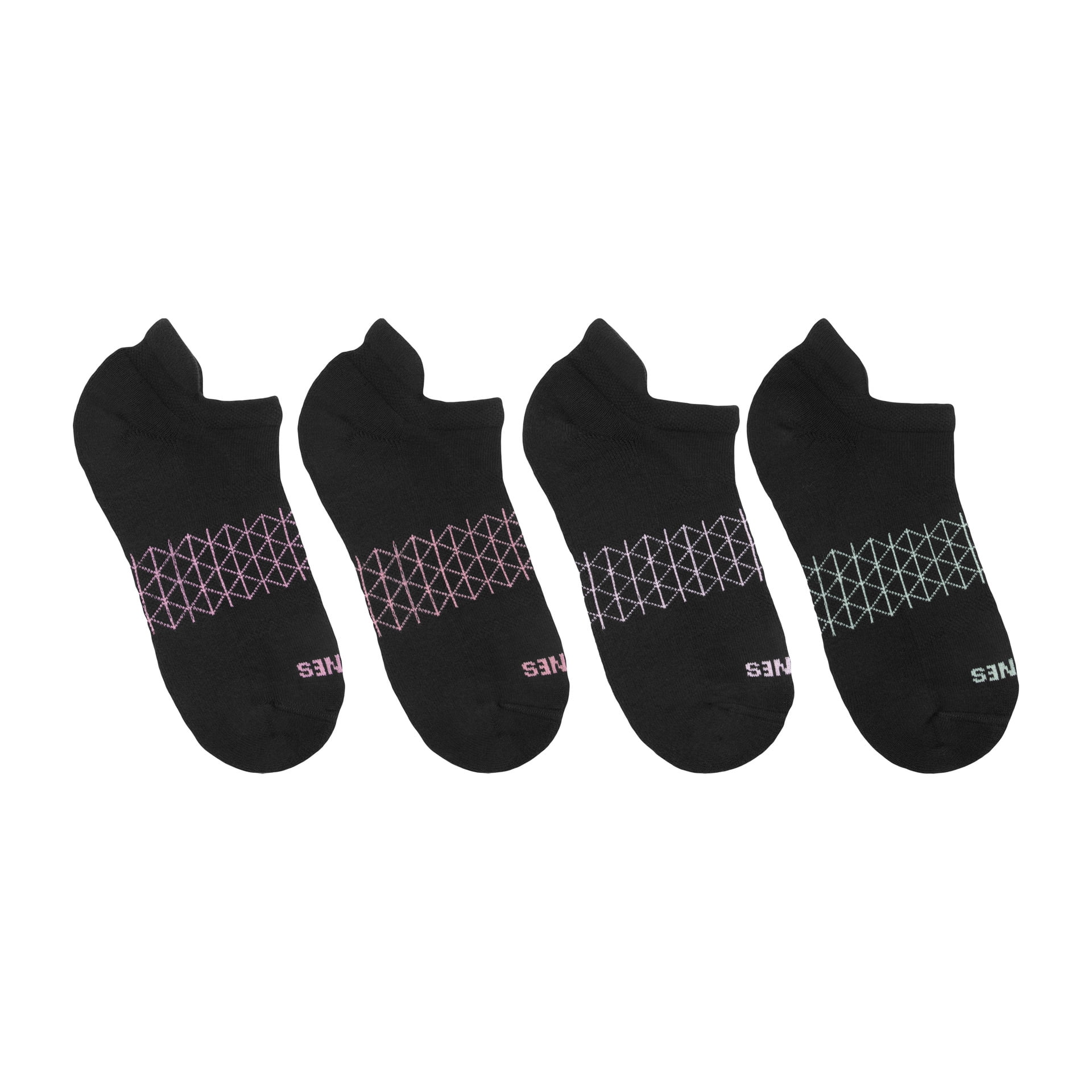 Hanes Womens Absolute Comfort No-Show Socks w/ Heel Shield, 4-Pack, Size 5-9