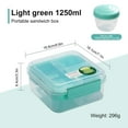 thumbnail image 4 of Stackable Divided Lunch Box Bento Container Double Layer Leakproof Microwave Safe Compartment Meal Prep Container for Office Campus, 4 of 5