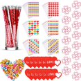 thumbnail image 1 of 216 Pieces Valentine's Day Pencils Stationery Set Include Heart Print Pencils Heart Sticky Notes Heart Decorative Stickers Heart Paper Clips Heart Shape Erasers for Kids Students Classroom Exchange, 1 of 7