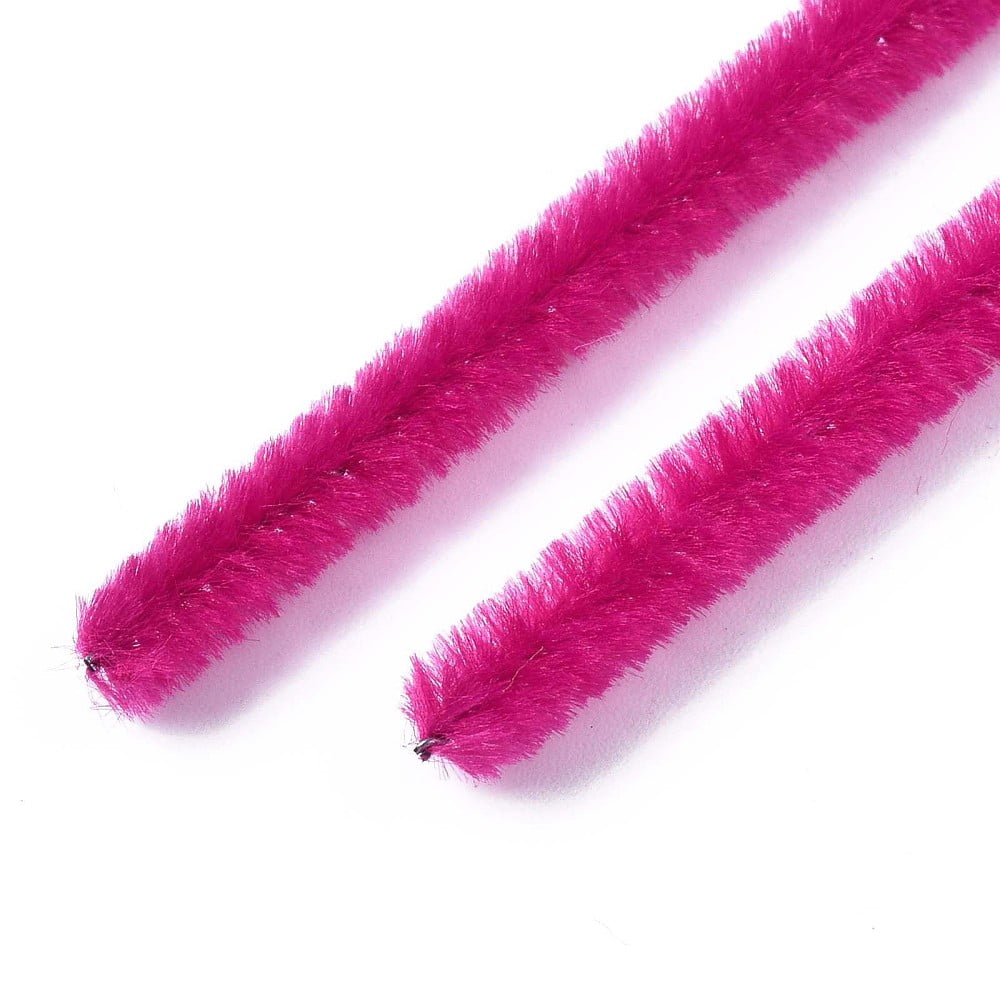 10 bundle 11.8 inch Pipe Cleaners DIY Chenille Stem Tinsel Garland Craft Wire Medium Violet Red 300x5mm