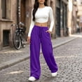 thumbnail image 2 of VV AVEORS Cargo Sweatpants For Women Baggy Drawstring Waist Hiking Pants Lightweight Y2k Athletic Joggers With Pockets Purple S, 2 of 7