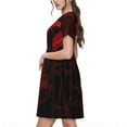 thumbnail image 2 of Disketp Red Gothic Skeleton Throne para Vestido de Manga Corta para Mujeres, Vestidos de Verano para Mujeres, Casual y Holgado para la Playa, 2 of 6