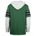 thumbnail image 3 of Men's '47 Kelly Green New York Jets  Throwback Double Header Blitz Cornerback Hoodie, 3 of 3