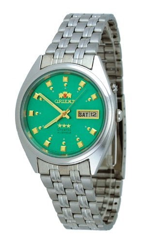 Orient Men's FEM0401NN Tri Star Green Dial Standard Self Winding Automatic  Watch