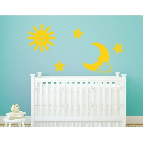 Sun Moon And Stars Wall Decal Nursery Sticker Mural Vinyl Art Home Decor 4395 Golden Yellow 47in X Com - Sun Wall Decal Nursery Sun Moon And Stars Wall Decal Nursery Sticker Mural Vinyl Art Home Decor 4395 Golden Yellow 47in X Com - Sun Wall Decal Nursery