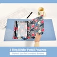 thumbnail image 5 of Watercolor Heart 2 Pack Pencil Pouch for 3 Ring Binder Smooth Zipper Folders with Pockets Clear Window Pencil Case, 5 of 6