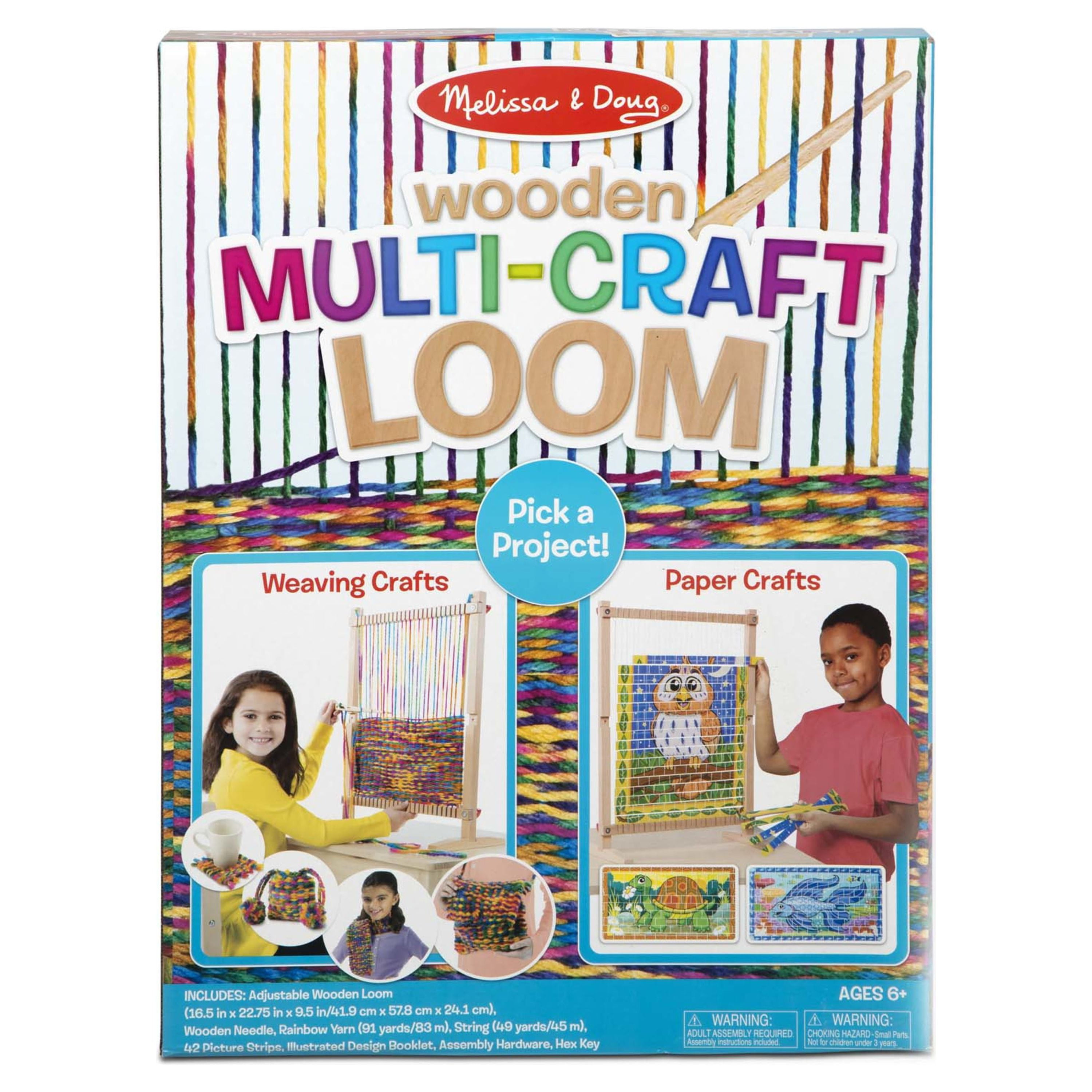 Melissa & Doug Wooden Multi-Craft Weaving Loom: Extra-Large Frame (22.75 x 16.5 inches)