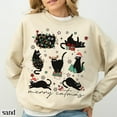 thumbnail image 4 of Christmas Cat Sweatshirt ‘Catmas Meow’ – Funny Holiday Kitty Hoodie, Black Cat Xmas Crewneck, 100% Cotton Pullover, Made in USA, Festive Cat Lover Sweater Gift, 4 of 6