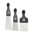 thumbnail image 2 of 3pcs metal afro comb pick comb hairstyle styling tool, 2 of 7