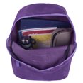 thumbnail image 4 of Basic Classic Solid Color Backpack with Front Zipper Accessory Pocket, Dual Zipper Closure & Padded Shoulder Straps for Work, School, Office, Gym, Sports, Travel, Commute & Recreation in Purple, 4 of 6