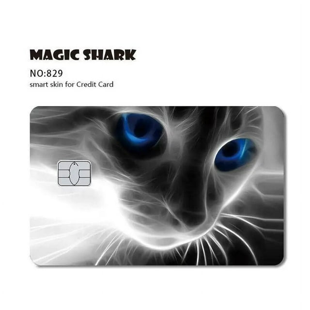 Magic Shark Earth Golden Flower Cat Ainime Circuit Board Matte Skin Sticker Film Cover for Credit Card Bank Card 829 Large Chip