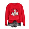 thumbnail image 4 of XSMGTUI Halloween Women's Crew Neck Sweatshirt Long Sleeve Loose Fit Fall Ghost Fall Pumpkin Fashion Tendy Casual Cute Vintage Graphic Soft Comfortable, 4 of 6