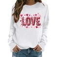 thumbnail image 4 of Uootdi Womens Valentine Sweatshirt Love Heart Print Crewneck Pullover Tops Casual Cute Valentines Long Sleeve Sweatshirt Outfit Gift, 4 of 6