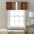 thumbnail image 3 of Brown White Stripe Kitchen Curtain Valances for Windows Farmhouse Short Curtains, Modern Rustic Vertical Striped Rod Pocket Valance Curtain for Bedroom Cafe Living Room 42"x12", 3 of 8