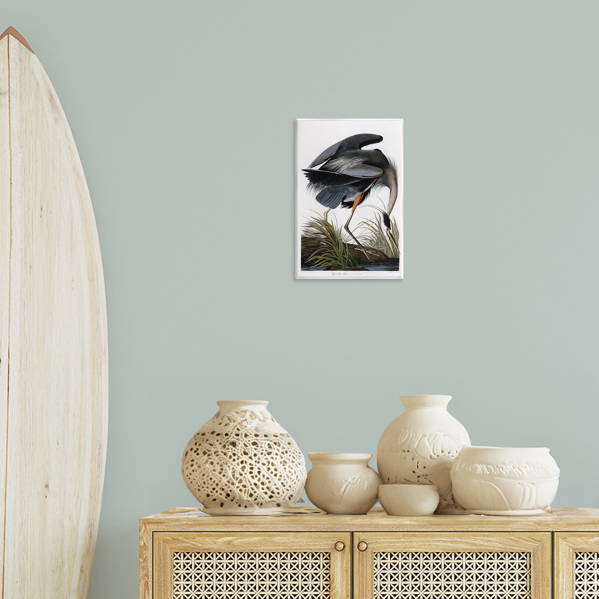 Stupell Industries Classic Heron at Lake Animals & Insects Painting Unframed Art Print Wall Art, 10 x 15
