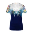 thumbnail image 4 of Odbmxy Summer Blouse for Women Short Sleeve Lace Womans Tops Holiday Casual Floral Loose Vintage Tops, 4 of 5