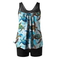 thumbnail image 3 of TrendVibe365 Womens Tankini Swimsuits 2 Piece with Shorts Blue Bathing Suits Boyshorts Tank Floral Swimwear Beachwear XL, 3 of 3