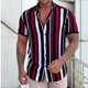 thumbnail image 1 of Camisa De Manga Corta Con Estampado De Rayas Para Hombres, Camisa Casual Con Botones, Solapa, Verano, Nueva Moda, 1 of 4