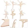 thumbnail image 3 of MasteelfCA 10pcs Assorted Wooden Chip Ballet Shape Wooden Slices Creative Dancing Tutorial Handcraft Accessary Graffiti Wooden Pieces Ornament Wood Cutouts Decoration Student Diy Material, 3 of 9