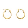 thumbnail image 1 of FB Jewels 14K Yellow Gold Diamond-Cut 2.8mm Hollow Round Tube Hoop Womens Earrings 15MM X 15MM, 1 of 1