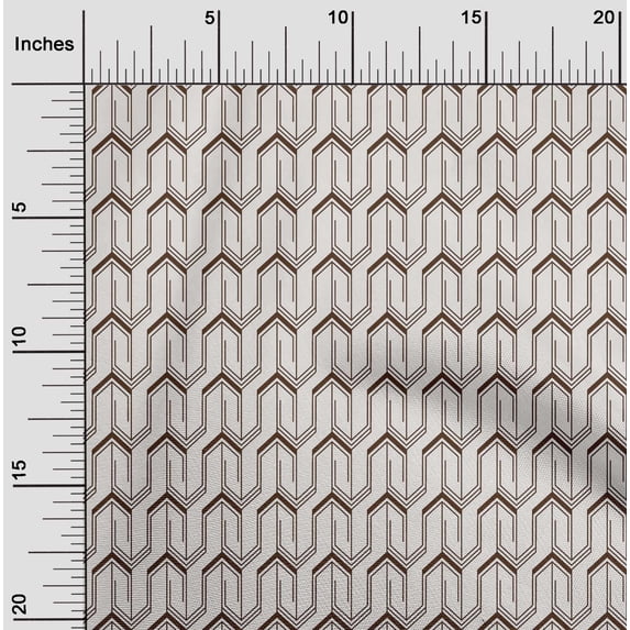 oneOone Cotton Silk Brown Fabric Arrow Geometric Quilting Supplies Print Sewing Fabric By The Yard 42 Inch Wide