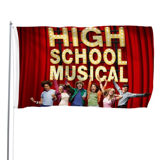 High School Musical Bandera impresa con temática, regalo perfecto para fanáticos, amigos y familiares, y adecuada para actividades al aire libre e interiores, decoraciones de fiesta. 60*90CM