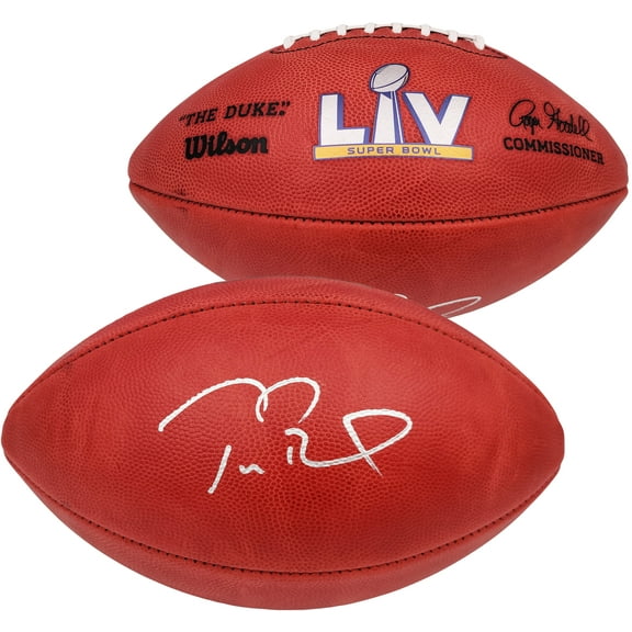 Tom Brady Autographed Official NFL Leather SB LV Logo Football Tampa Bay Buccaneers Fanatics Holo 202368